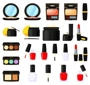 22 colorful cartoon makeup elements Stock Illustration