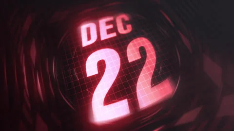 22 December in 3d motion graphic. Infrared calendar in futuristic and tech Stock Footage 292949110