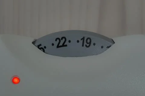 22 degrees on en electrical radiator Stock Photos