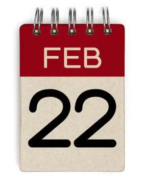 22 feb calendar Stock Illustration