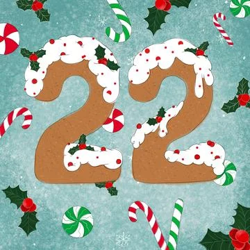 22 gingerbread figure  for postcards Stock Illustration