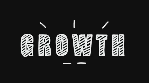 22. Growth Text Animation Hand Drawn Scribble Style with Growing and Burst E Stock Footage 309656583