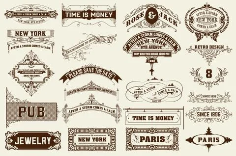 22 Labels and banners. Vector Stock Illustration