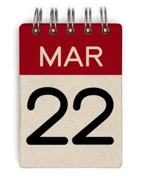 22 mar calendar Stock Illustration