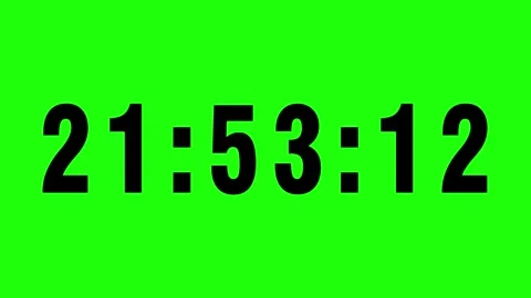 22 Minutes Green Screen Countdown Clock Twenty Two Minute Timer Loop Stock Footage 336249964