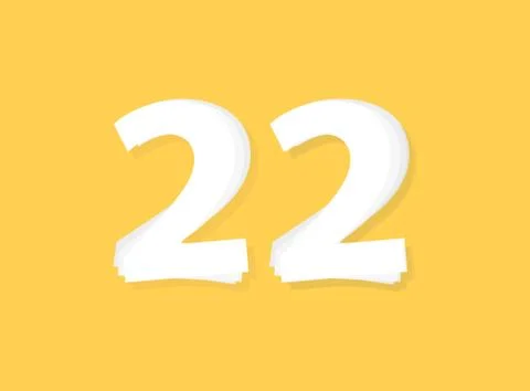 22 Number vector, modern layers design font. Eps10 illustration Stock Illustration