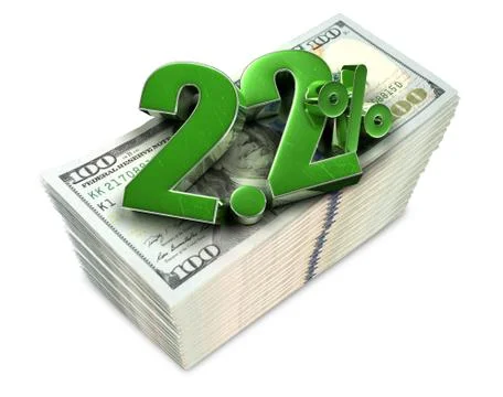 2.2 Percent 3d. Stock Illustration