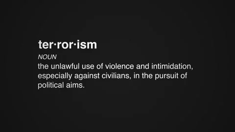 22 terrorism word definition 2d animation black background Stock Footage 276390279