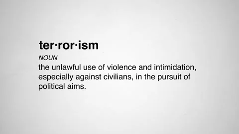 22 terrorism word definition 2d animation white background Stock Footage 276390503