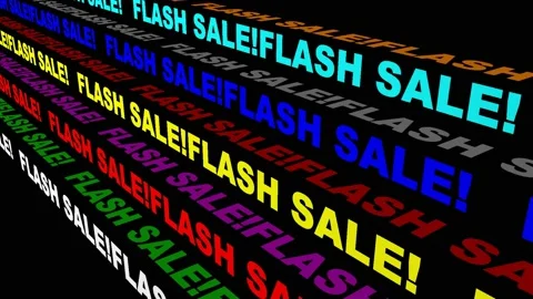22 Text Animation Colored Scrolling Flash Sale 库存影片 132264901