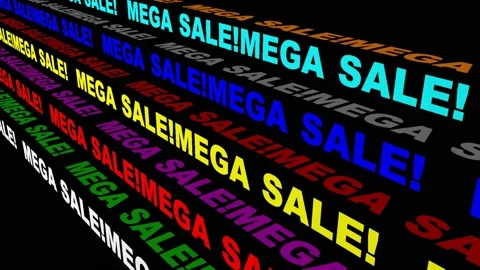 22 Text Animation Colored Scrolling Mega Sale 库存影片 132265777