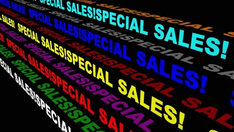 22 Text Animation Colored Scrolling Special Sales 库存影片 132267020