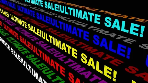 22 Text Animation Colored Scrolling Ultimate Sale Stock-Footage 132267735