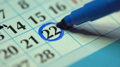22. The twenty-second day of the month Stock Footage 106048723
