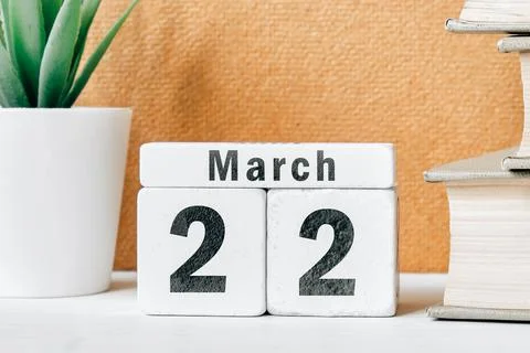 22 Twenty second day of Spring month calendar march Stock Photos