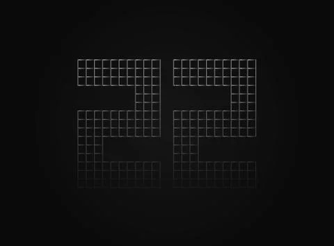 22 vector number made of metal chain link fence. For logo, brand label, desig Stock Illustration