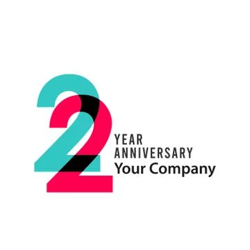 22 Year Anniversary Vector Template Design Illustration Stock Illustration
