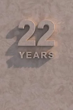 22 years 3d text Stock Illustration