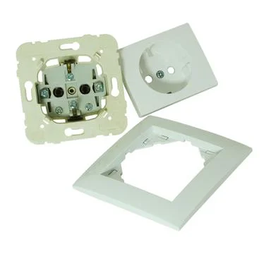 220 volt built-in electrical socket disassembled Stock Photos