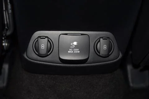 220 volt socket in the trunk of the car Stock Photos
