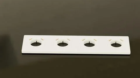 220 Volt Socket x4 with 8x USB Charger Multi Outlet Power Strip 3D Render Stock Illustration