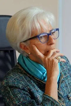 22.03.2023, Frankfurt, DEU Christine Lagarde, Praesidentin der Europaeisch... Stock Photos