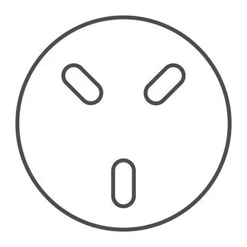 220V Socket thin line icon, Electric car concept, Universal Wall Socket sign on Stock Illustration