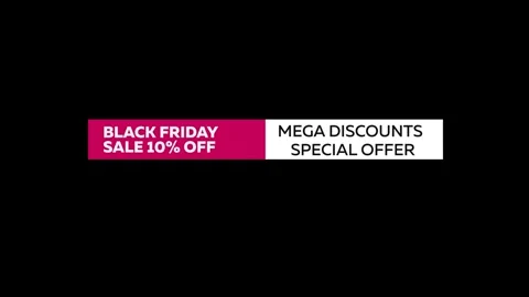222 Animation Text Label Banner Tag Black Friday Sale 10 Video stock 302297019