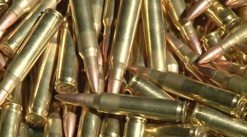 223 bullets pan across left to right Stock Footage 48870193