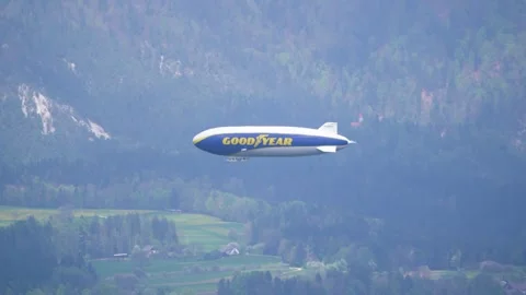 22.4.2025, Slovenia - The Zeppelin NT-class airship Stock Footage 307344751
