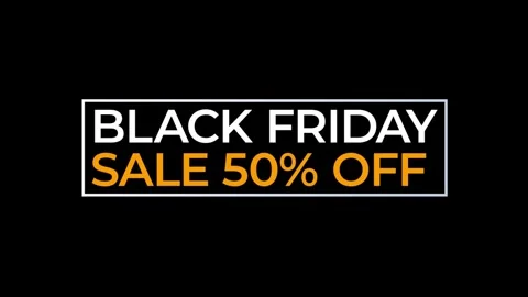 225 Animation Text Label Banner Tag Black Friday Sale 50 库存影片 302297201