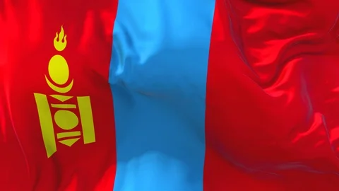 225. Mongolia Flag Waving in Wind Contin... | Stock Video | Pond5