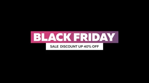 226 Animation Text Label Banner Tag Black Friday Sale 40 库存影片 302297253