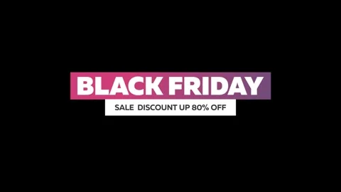 226 Animation Text Label Banner Tag Black Friday Sale 80 库存影片 302297261