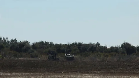 227mm rocket is launched from HIMARS during training on Range G-5 - 2017 Stock Footage 92311452