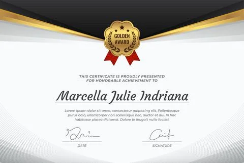 22B03 FP73 Gradient Elegant certificate-02 Stock Illustration