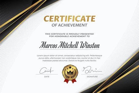 22B03 FP73 Gradient Elegant certificate-01 Stock Illustration