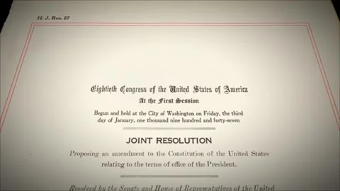 22nd Amendment US Constitution Aged Historical Paper Document 2 Stock Footage 339371584