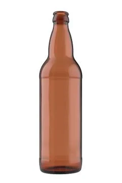 22oz empty amber beer bottle Bomber. Stock Illustration