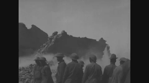 23 Brigade Engineer Battalion work at damaged areas - 1918 Stock Footage 99962803