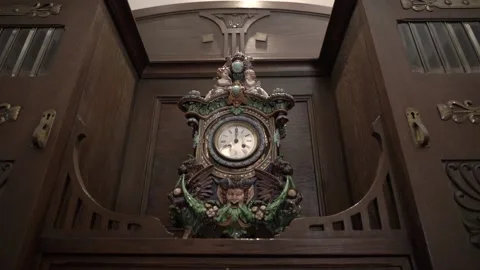 2/3 Decorative Souvenir Clock with Human Statue Stock Footage 203839715
