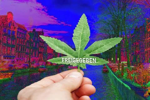  23 February 2024: Cannabis legalization in Germany Symbolic image, A hand... Stock Photos