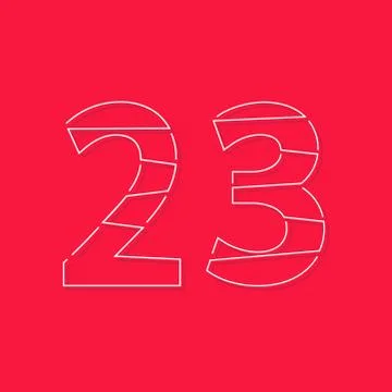 23 font, linear stroke number. Modern trendy, creative style design. For logo Stock Illustration
