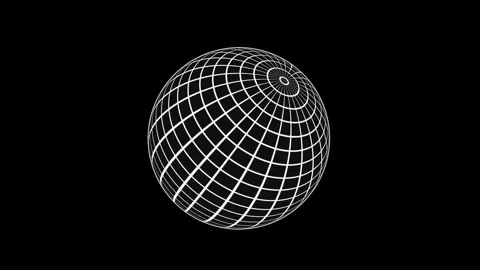23. Globe 3D Grid Animation Spherize Effect with Dynamic Mesh Structure in B Stock Footage 309656604