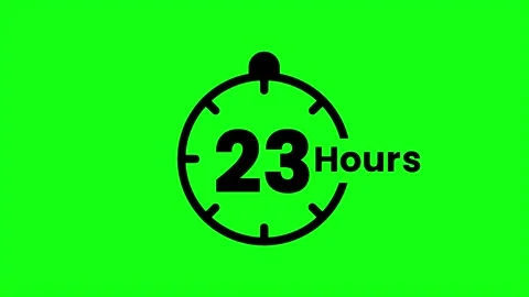 23 Hours green screen animation. Service opening hours, work time or delive.. Stock Footage 333139362