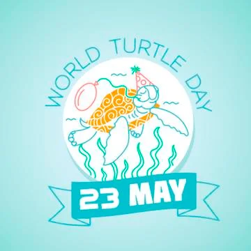 23 may World Turtle Day Illustrazione stock