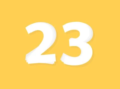 23 Number vector, modern layers design font. Eps10 illustration Illustrazione stock