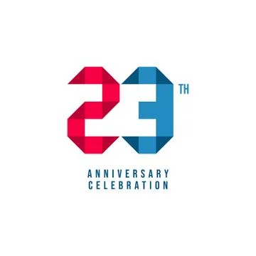 23 th Anniversary Celebration Vector Template Design Illustration Stock Illustration