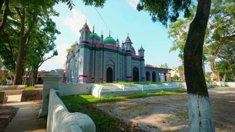 23 Tilt Up Reveal of Mosque Side with Tree Shadows - 13 June 2025, Laksam Stock Footage 313650873