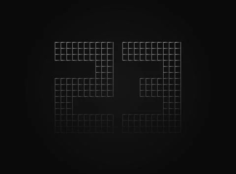 23 vector number made of metal chain link fence. For logo, brand label, desig Stock Illustration